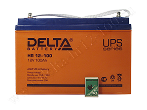 Коробок спичек и аккумулятор Delta HR 12-100